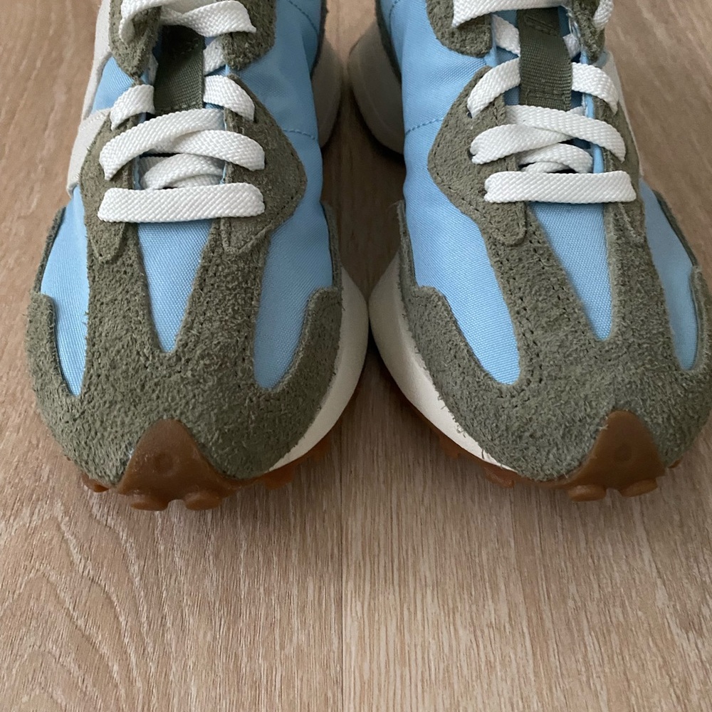 ❤️Sold❤️ New Balance Unisex 327 Dark Olivine Chrome Blue Sneakers - Picture 5 of 9